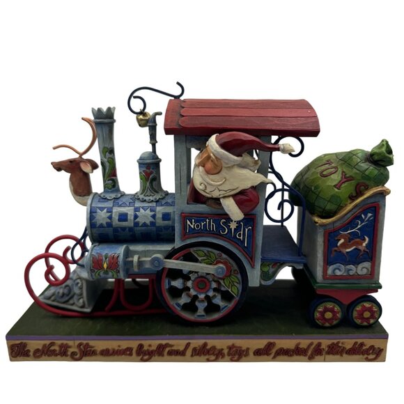 Jim Shore North Star Express Santa & Reindeer Christmas Train Figurine Collectib
